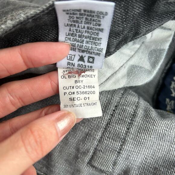 Lucky Brand 361 Vintage Straight Jeans Black/Gray Size 33x32 - Picture 9 of 9